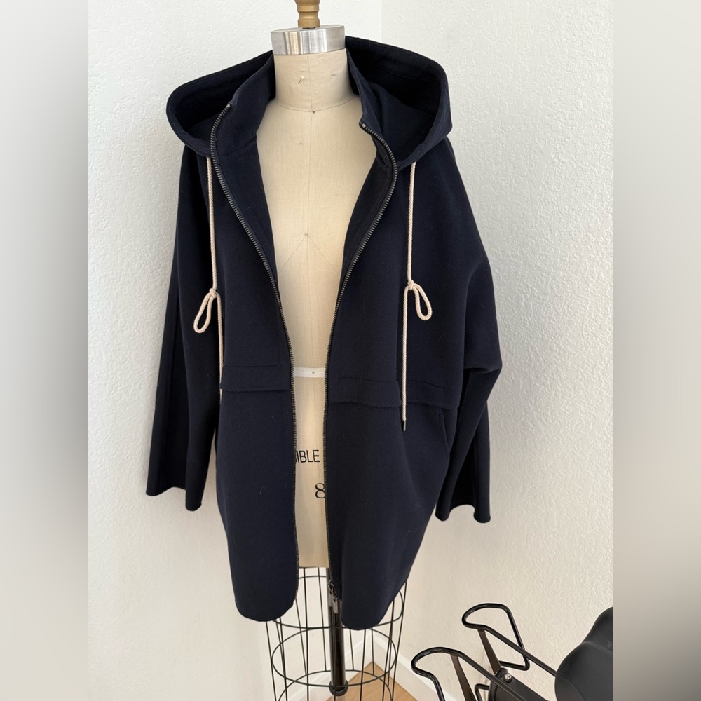 S’ Max Mara Navy hooded coat